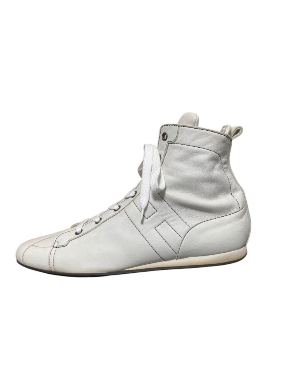 Hermes H Logo Leather High Top Sneakers White Spring Summer Fall Winter